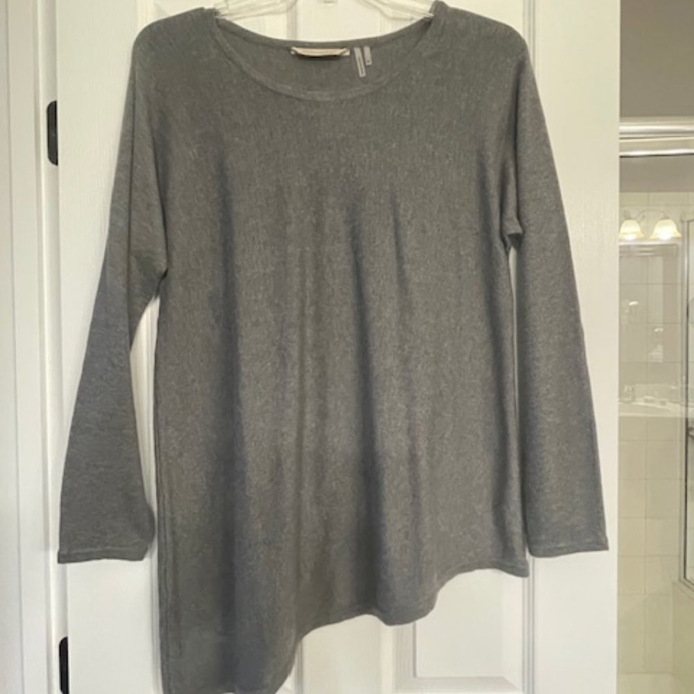 Soft Surroundings, asymmetrical grey sweater